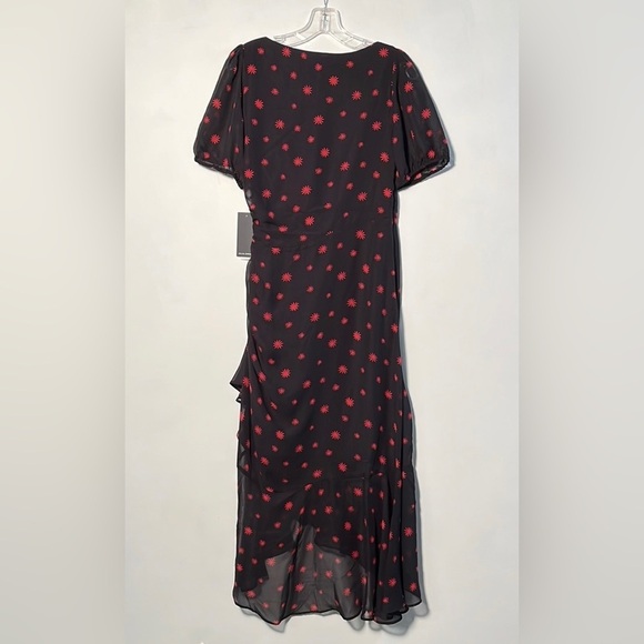 JULIA JORDAN NWT Asymmetrical Side Ruched Ruffle Hi-Low Star Burst Print Dress 2 - Picture 5 of 16